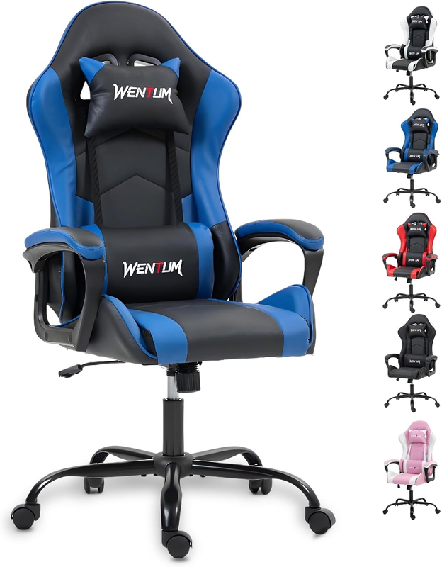 Massage Gaming Chair, Ergonomic PC Desk Chair with Headrest and Massage Lumbar S9