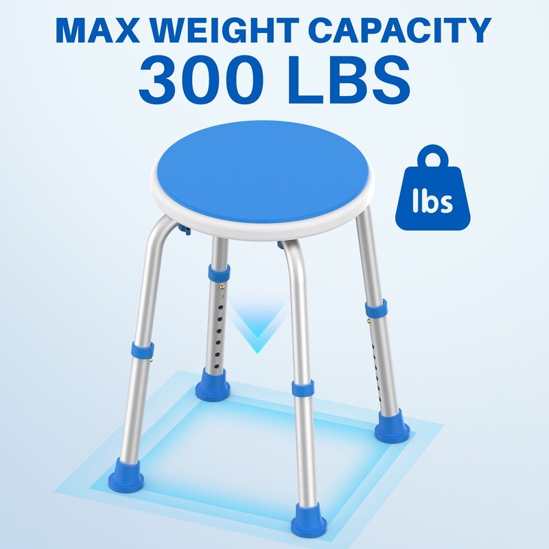 Adjustable Anti-Slip Shower Stool, Tool-Free Bath Chair for Seniors3