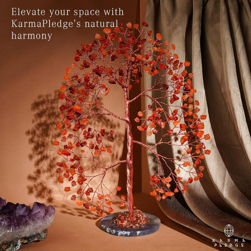 Carnelian Chakra Crystal Tree Feng Shui Decor Positive Energy Good Luck Gift3