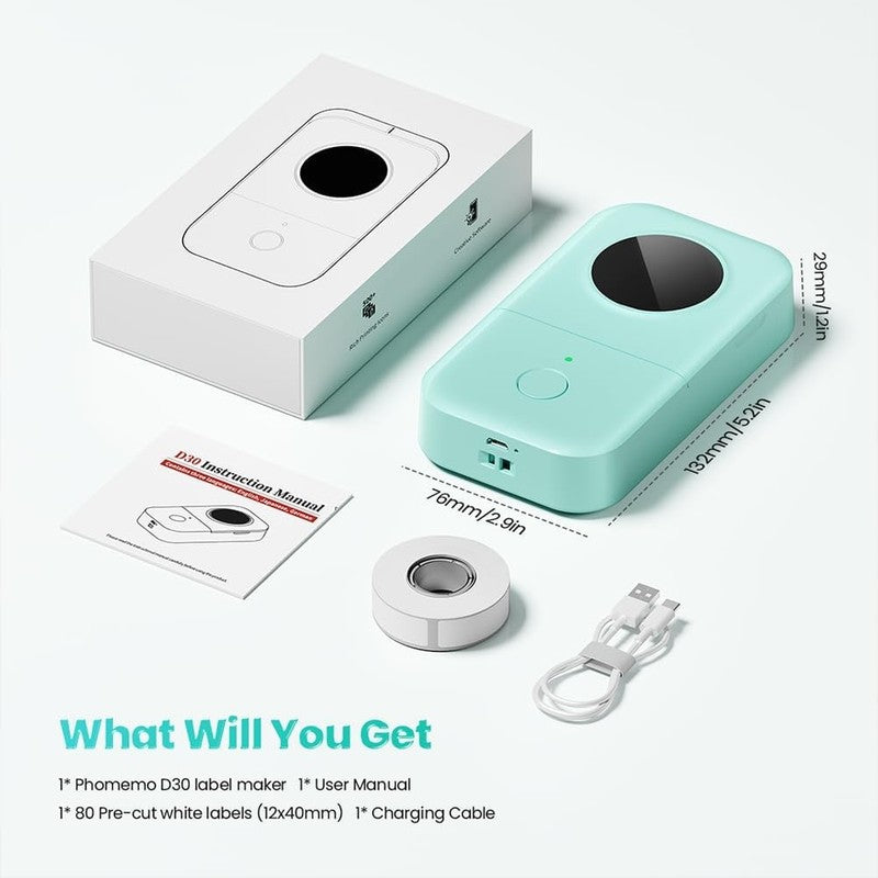 D30 Portable Bluetooth Label Maker – Mini Label Printer with Tape for Home,8