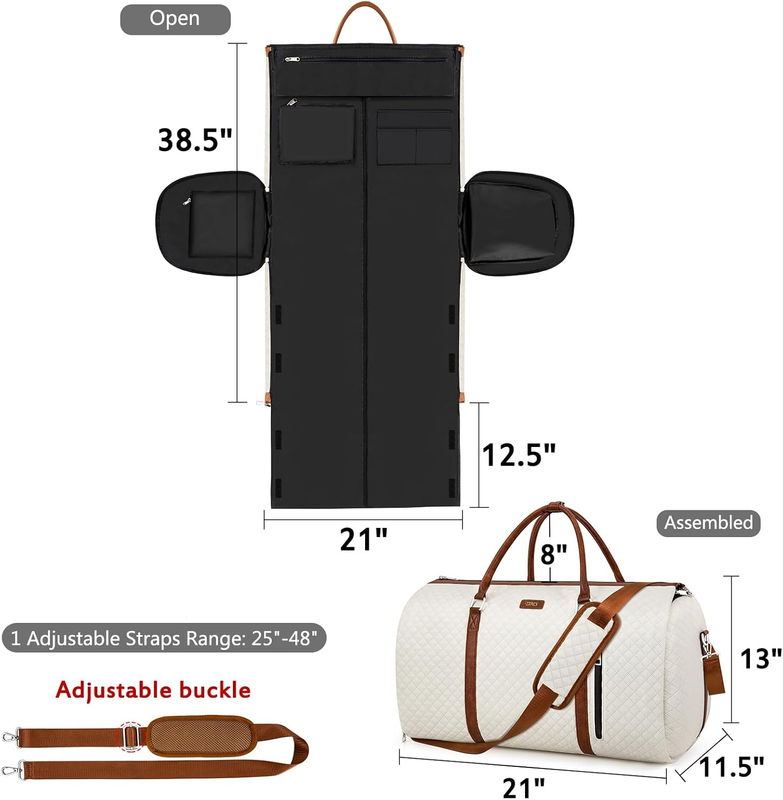 Convertible Garment Duffle Bags for Travel   Carry on Garment Bags with Toiletry4