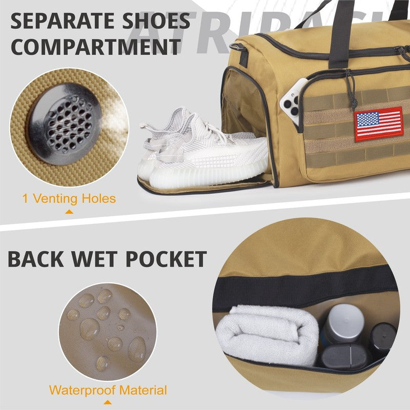 2 In 1 Gym Duffle Bag 60L Convertible Travel Bag Shoes Compartment Luggage6