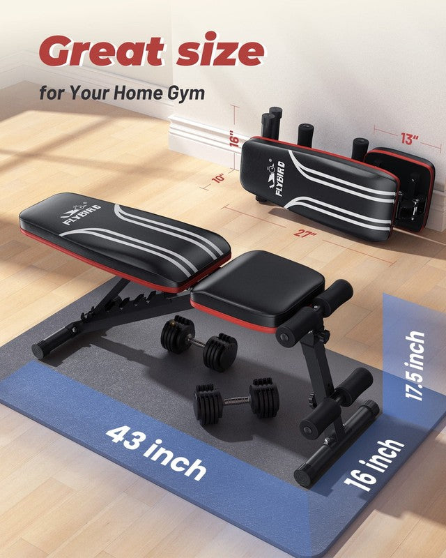 Adjustable Folding Weight Bench for Home Gym, Includes Resistance Bands6