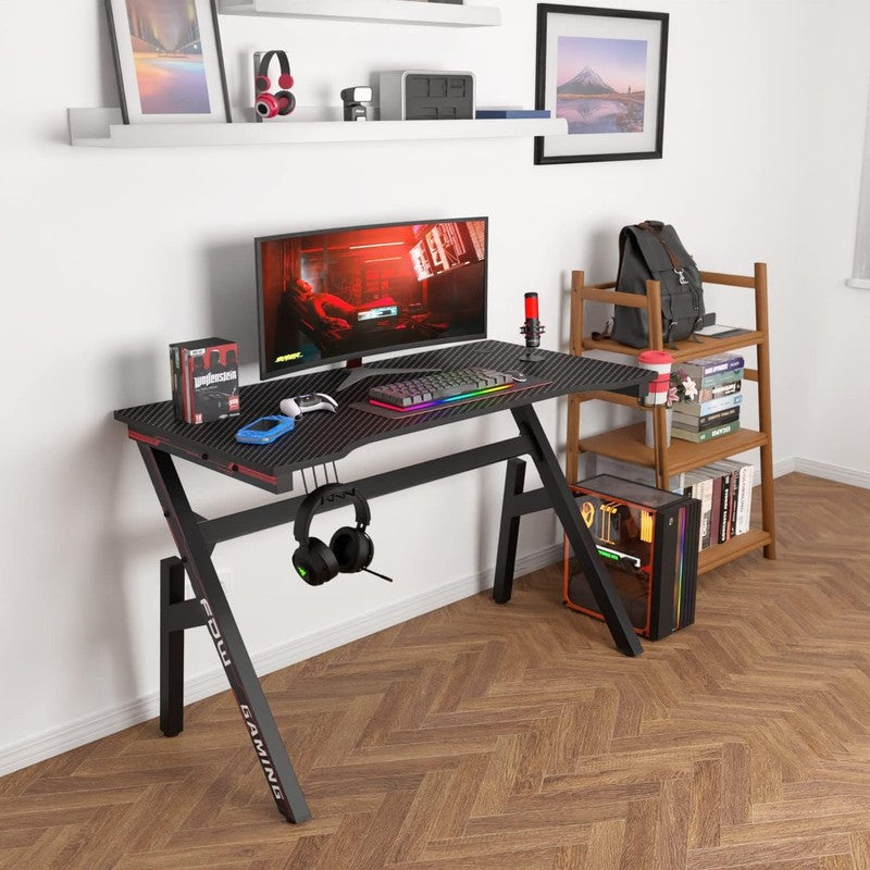 47" Gaming Desk Computer Table Carbon Fiber PC Workstation w/ Cup Holder Black3