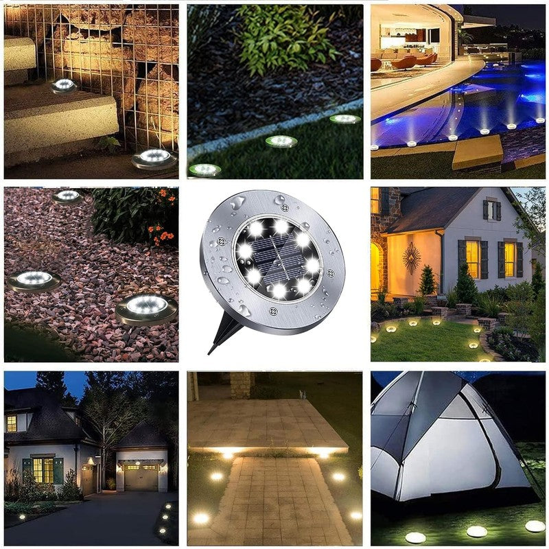 12 Pack Solar Ground Lights   Waterproof LED Landscape Lighting for Outdoors6