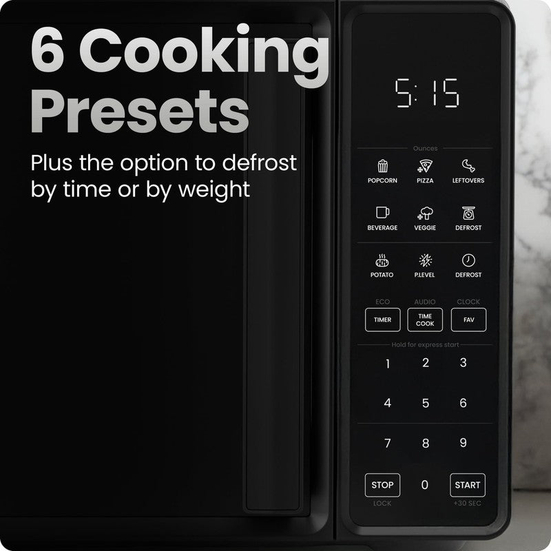 Countertop Microwave Oven 0.7 Cu Ft 700W with Presets Black4