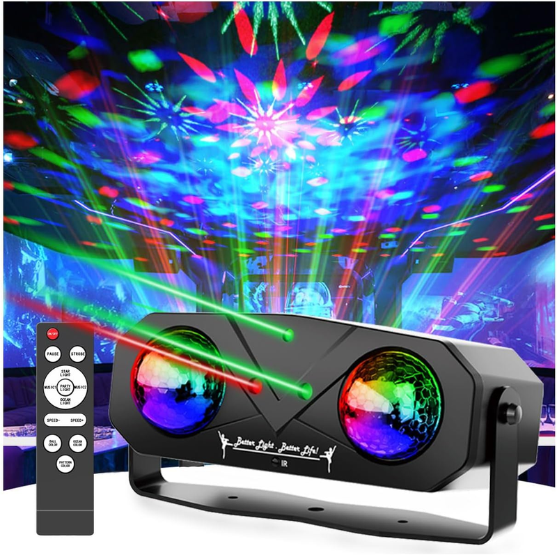 Disco Ball Light Sound Activated DJ Strobe Ocean Star Projector w/ Remote9