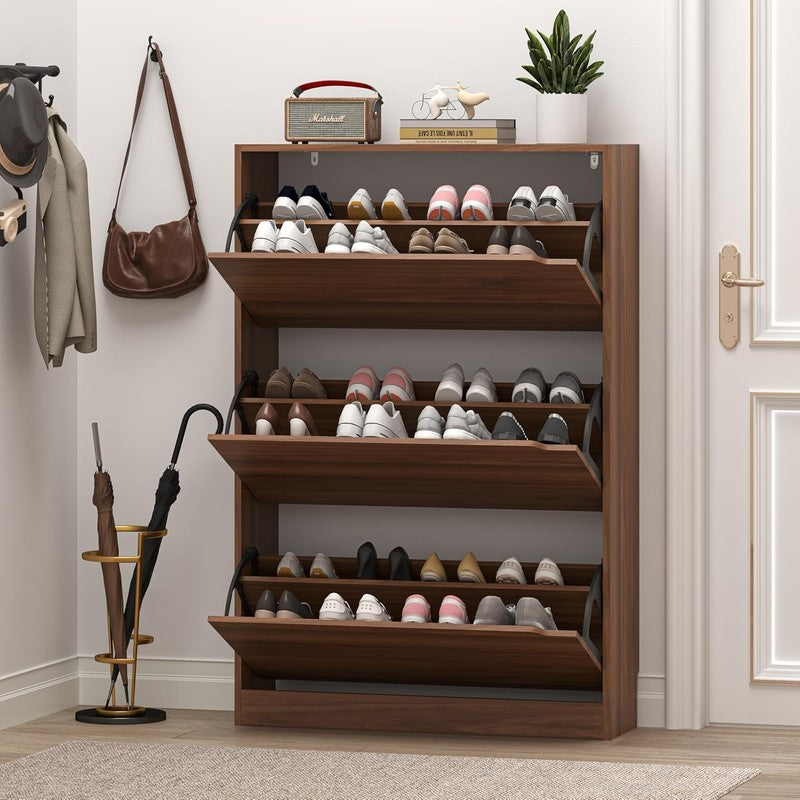 Shoe Cabinet 3 Flip Drawers Slim Narrow Organizer Entryway Hallway Closet6