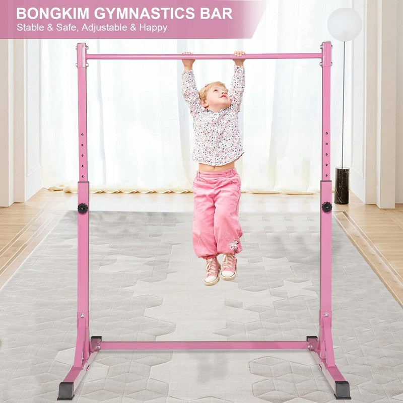 Kids Adjustable Gymnastics Bar Folding Horizontal Training Bar Home Use1