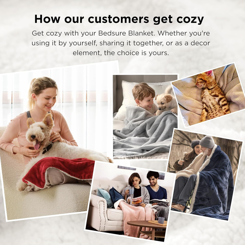Gentlesoft Sherpa Fleece Blankets Queen Size for Bed - Thick and Warm, Soft Fuzz5