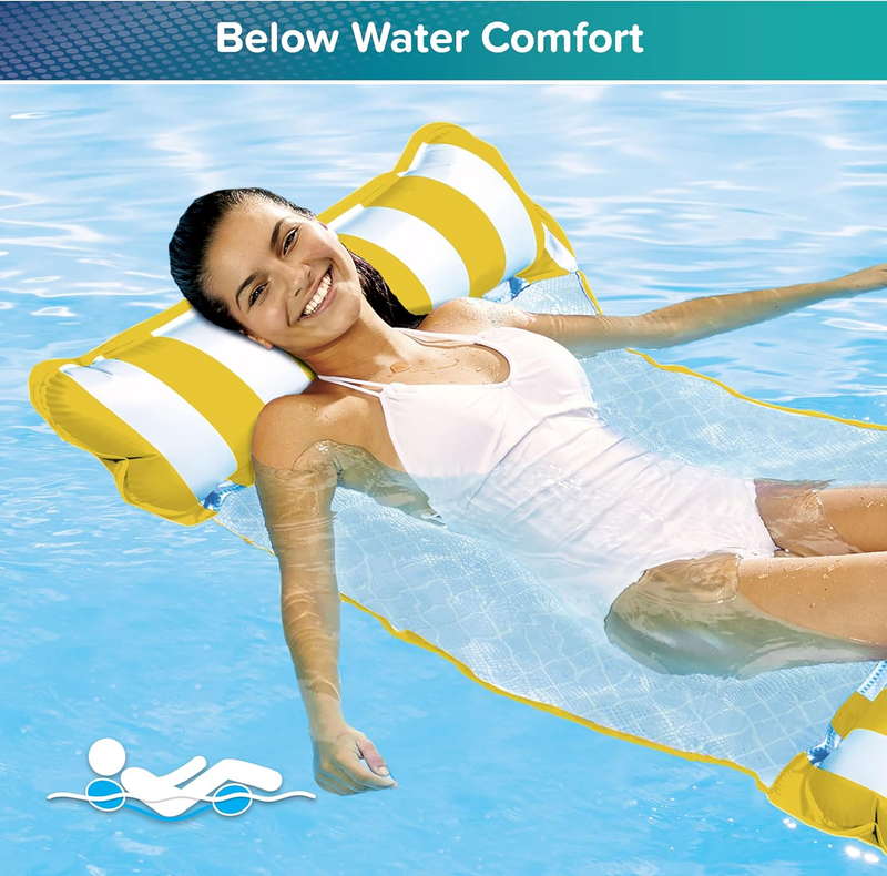 Aqua Original 4-in-1 Pool Hammock Float Inflatable Water Lounger Adult PVC Golde1