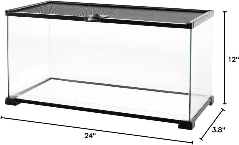 15 Gal Glass Reptile Tank 24"x12"x12" Medium Terrarium w/ Top Vent Gecko Snake5