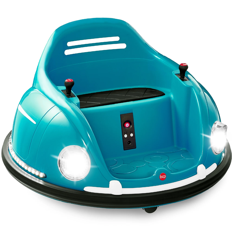 Blue 6V Kids Ride On Bumper Car Remote 360 Spin Harness Lights9