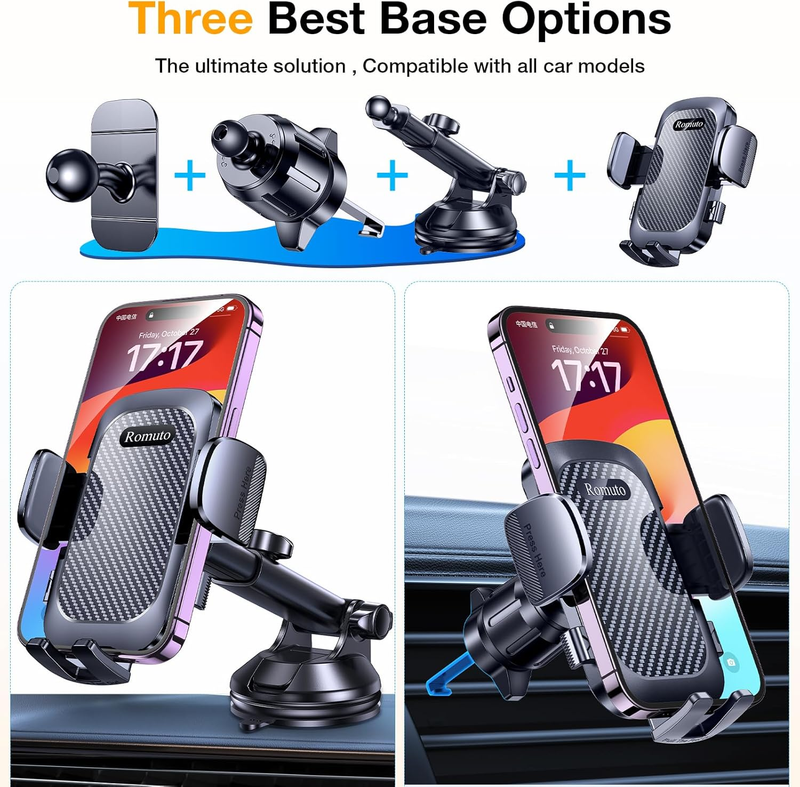 Car Phone Holder Mount, 3 in 1 Dash & Windshield Suction Cup for Phone Samsung1
