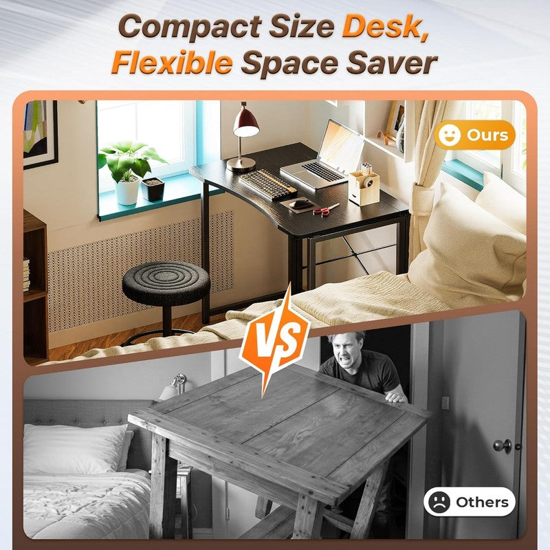 31.5" Folding Desk Black   Space Saving, Home Office, Easy Fold, Compact2