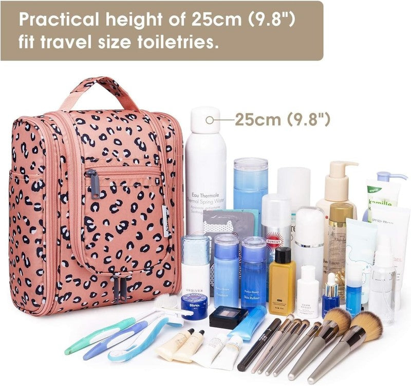 Cheetah Small Hanging Toiletry Bag Travel Makeup Organizer Medium Orange Leopard5