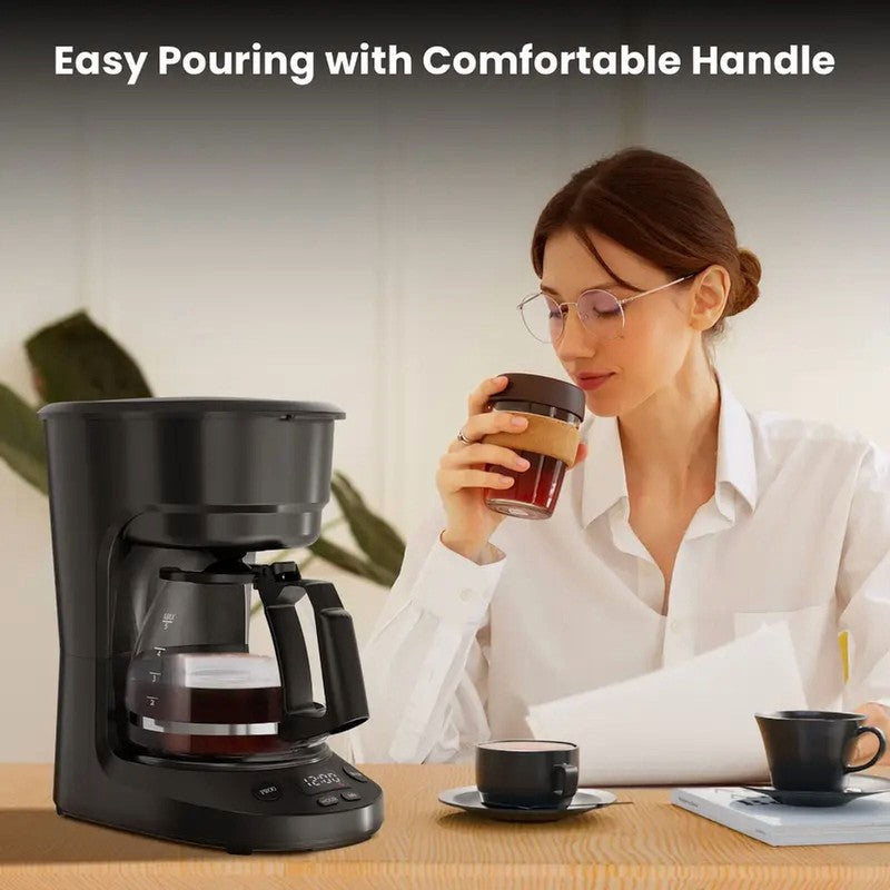 Programmable 5 Cup Drip Coffee Maker 0.75L Glass Carafe Keep Warm 2H Timer6