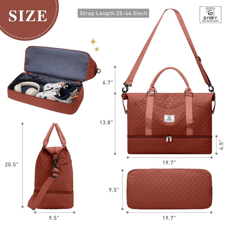 Travel Duffle Bag Weekender Bags for Women with Shoe Compartment Carry on Overni1