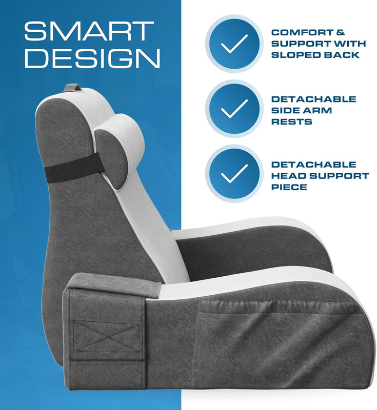 Bed Wedge Pillow for Sleep Apnea, Acid Reflux, and Back Pain Relief, with Chic J6