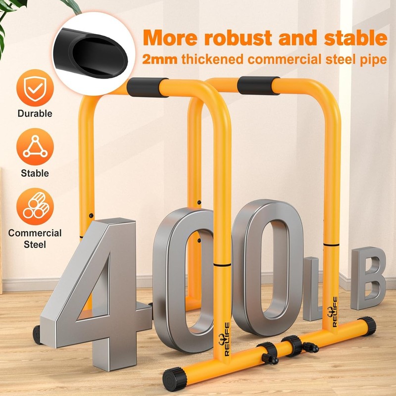 Dip Station Heavy Duty Dip Stands Parallette Push Up Fitness Workout Bar4