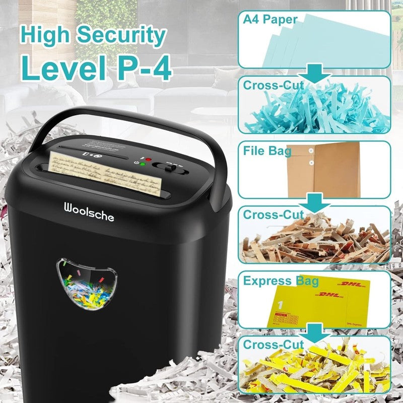 14 Sheet Cross Cut Paper Shredder P 4 Home Office 6.6Gal Card/CD/Paper2