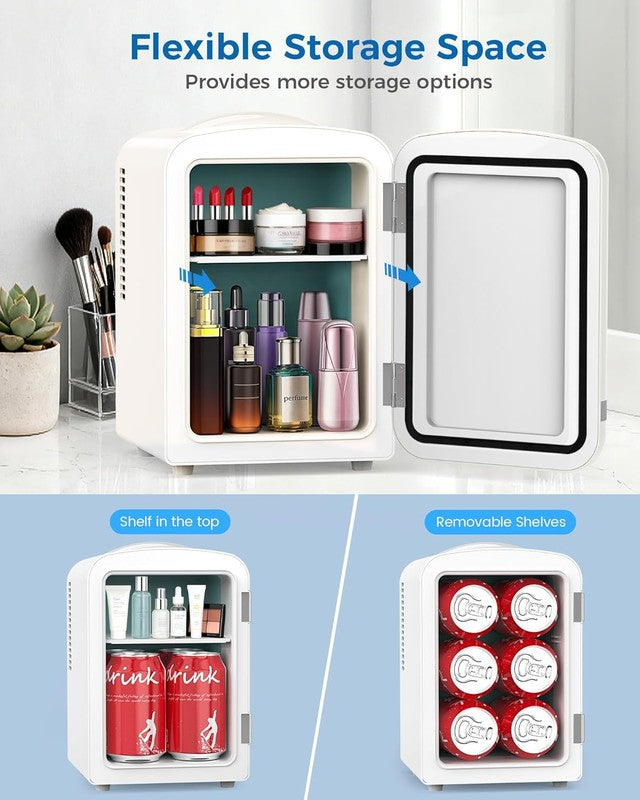 Mini Fridge for Bedroom, 4L/6 Cans Small Cosmetic Fridge for Skincare, Makeup, M3
