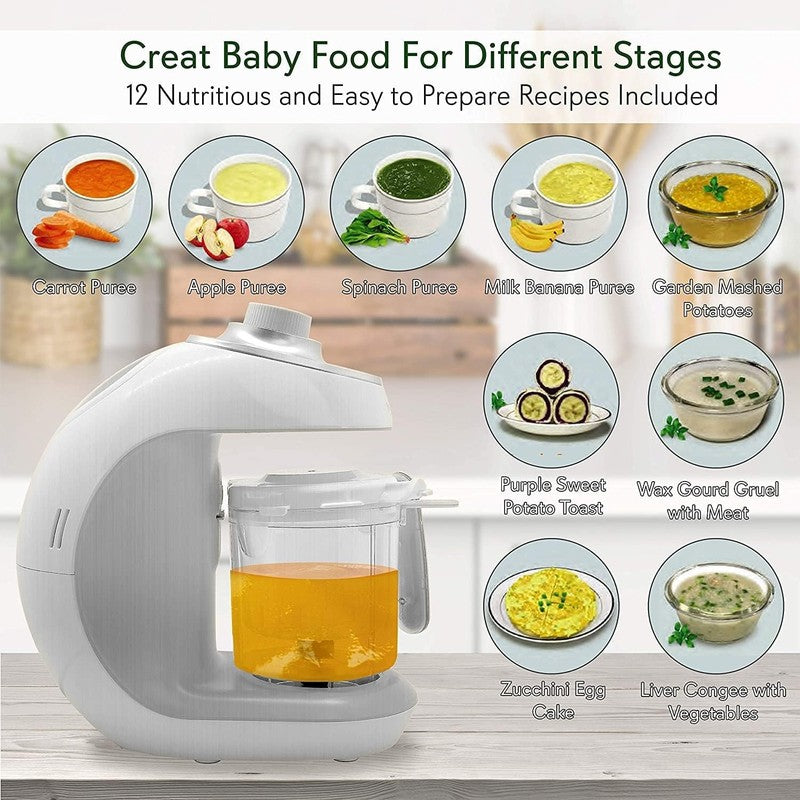 2-in-1 Baby Food Maker Steam Cooker & Blender Adjustable Timer Dishwasher Safe5