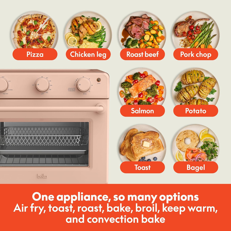 Air Fry Toaster Oven 1700W 7 Presets Dishwasher Safe Trays Blossom4