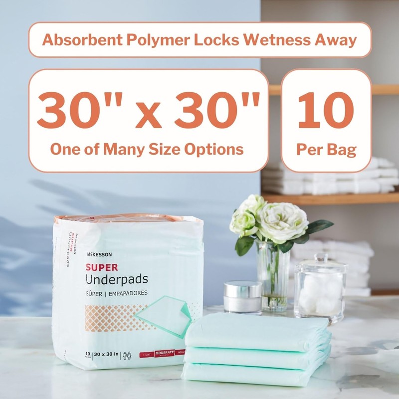 Super Underpads 30"x30"   100 Count Disposable Chux Pads for Incontinence Care1
