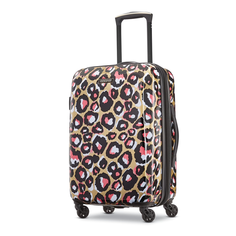 Arabella Hardside Carry on Luggage with Spinner Wheels   Leopard Gold0