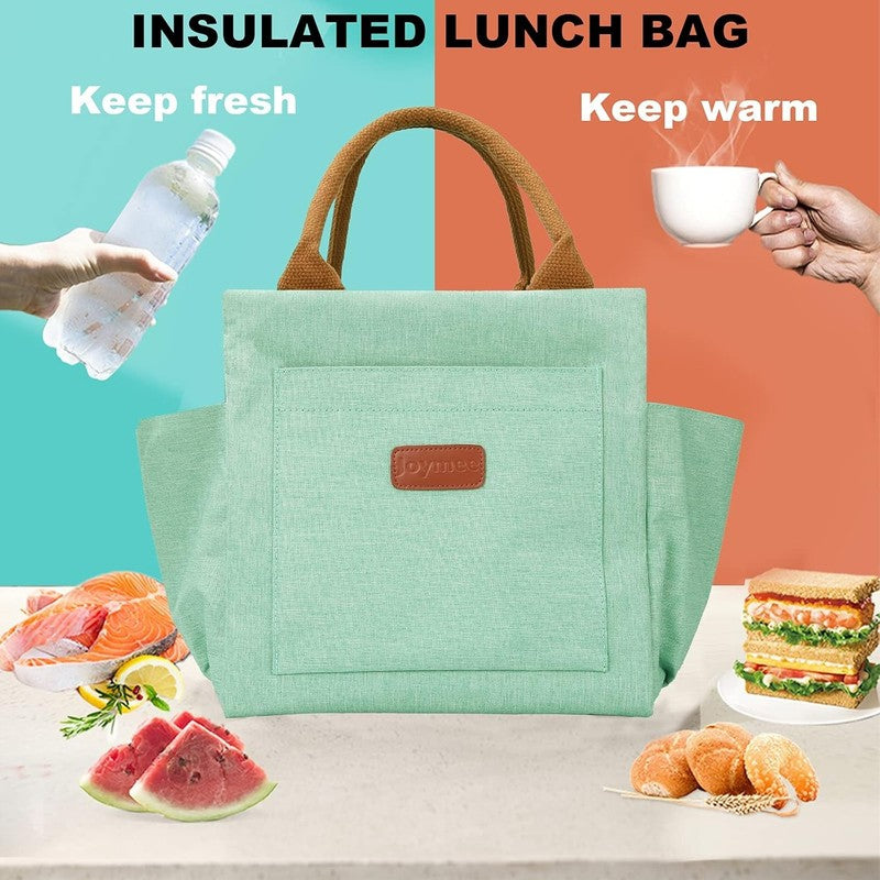 Insulated Lunch Bag for Women Men Large Reusable Tote w/ Bottle Holder Teal4