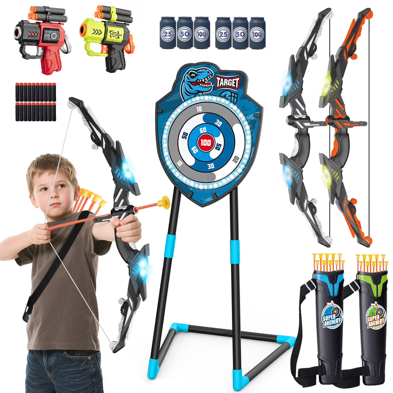 LED Standing Target Archery Set with Bow & Arrows for Kids 4 12 Years Old, Outdo7