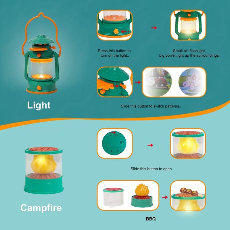 Kids Camping Set with Tent - Toddler Toys for Boys with Campfire, Camping Toys f2