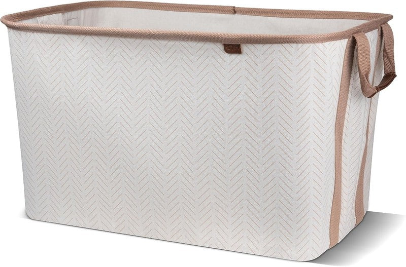 Collapsible Laundry Basket Hamper 2-Pack 60L Luxe Cream Herringbone Foldable7