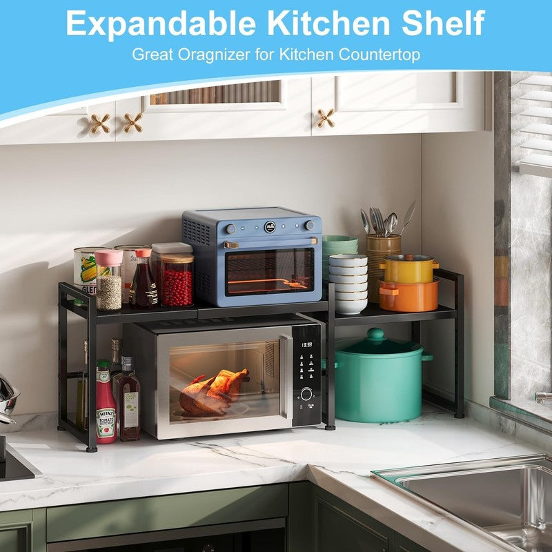 44.3" Expandable Metal Storage Shelves Heavy Duty 150lb Adjustable Kitchen Rack1