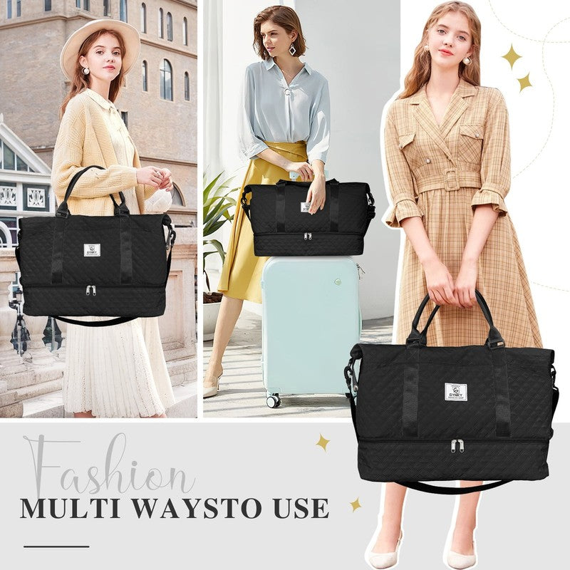 Travel Duffle Bag Weekender Bags for Women with Shoe Compartment Carry on Overni5