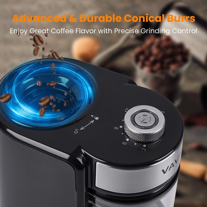 Burr Coffee Grinder Electric w/ 18 Grind Settings 3 18 Cup for All Brew Types3