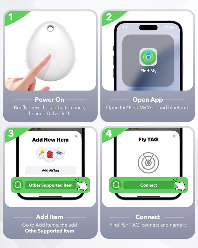 Air Tracker Tag 4 Pack Apple Find My MFi Bluetooth Key Finder Locator2