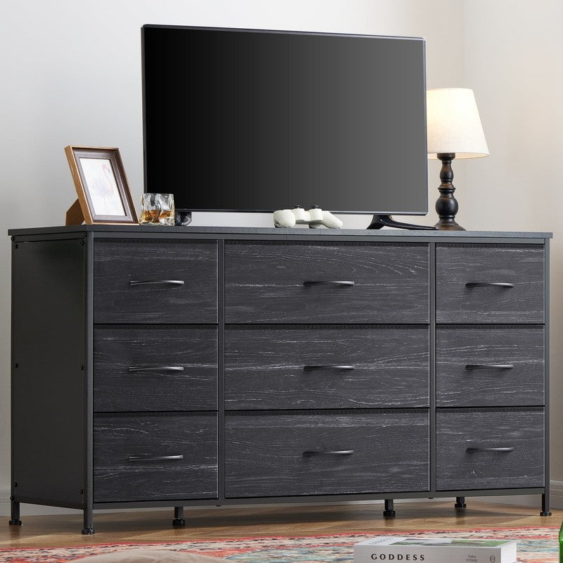 Wide Dresser TV Stand with 9 Drawers Dresser for Bedroom Chests of Drawers for L9