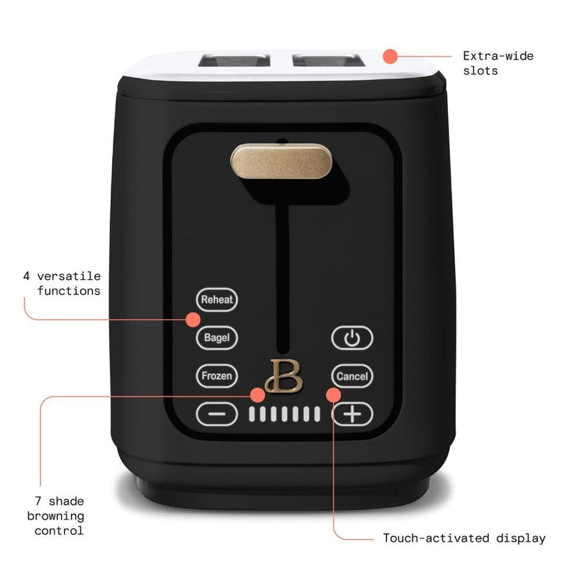 2 Slice Toaster with Touch Activated Display, Black Sesame by Drew Barrymore3