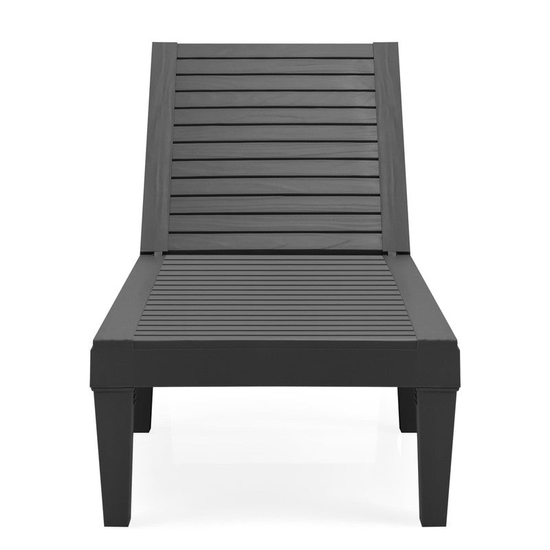 Patio Outdoor Chaise Lounge Chair Recliner W/ Adjustable Backrest Black8