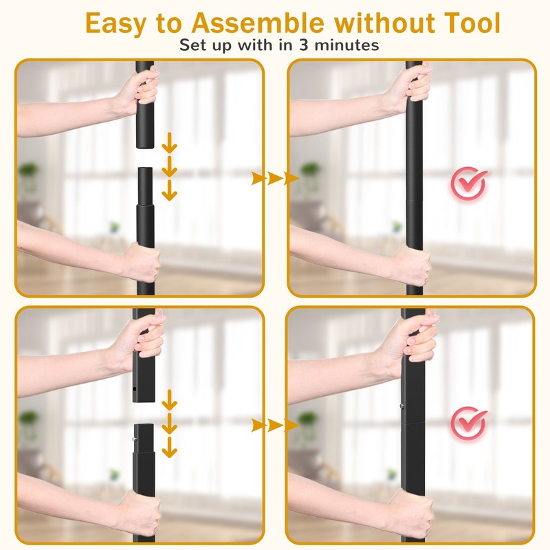 Heavy Duty Clothes Rack with Wheels Rolling Garment Rack 71"L x 18.4"W Black5