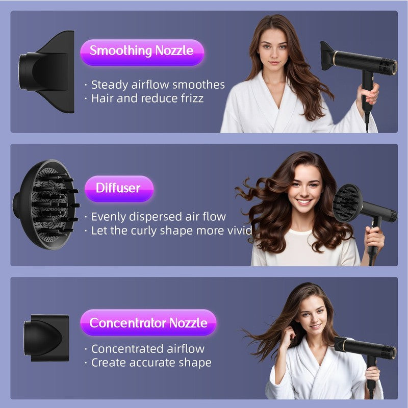 Ionic Hair Dryer High Speed 110000RPM Blow Dryer with Diffuser for Women3