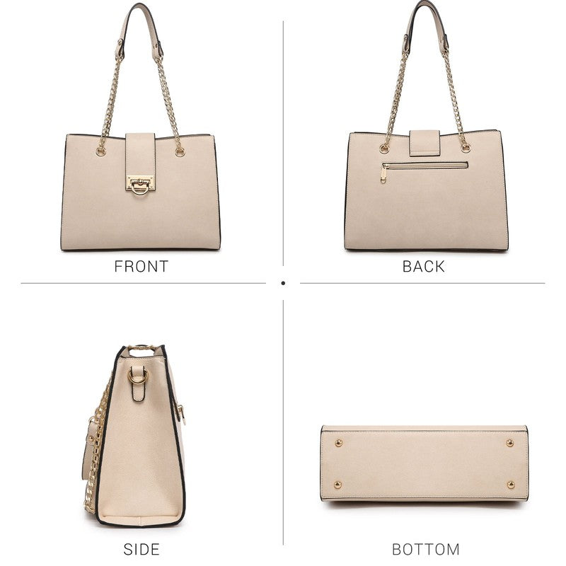 Women Hobo Bag Vegan Leather Tote Chain Shoulder Satchel Bag with Clutch6
