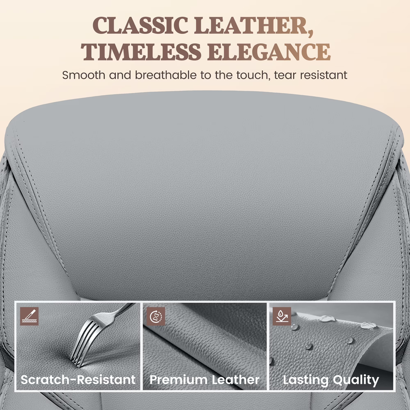 Ergonomic Leather Computer Office Chair 400LB Capacity Gray2
