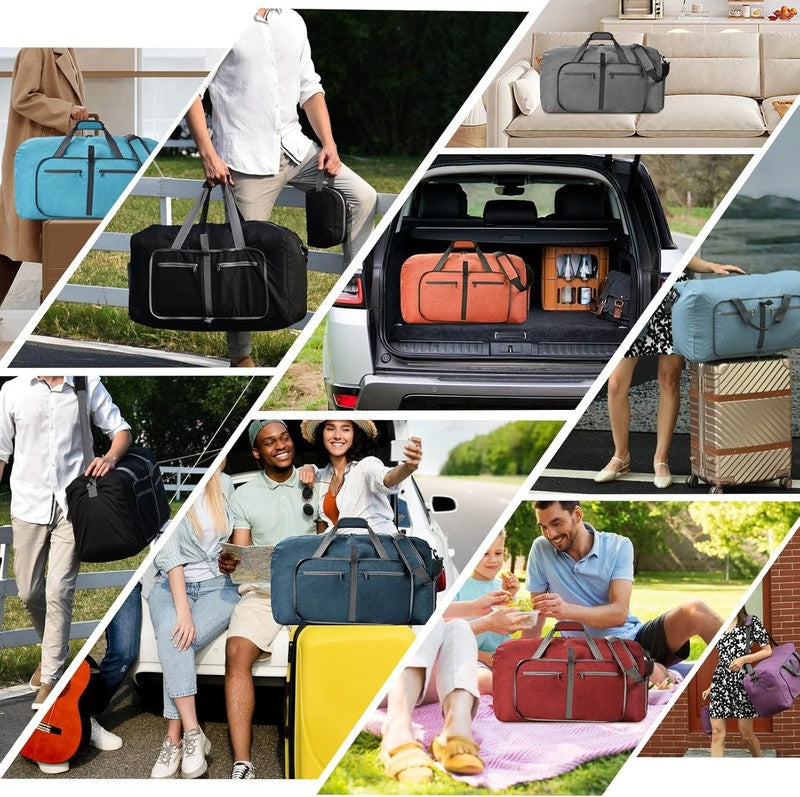 Duffle Bag Shoes Compartment Foldable Travel Waterproof Adjustable Strap Men7