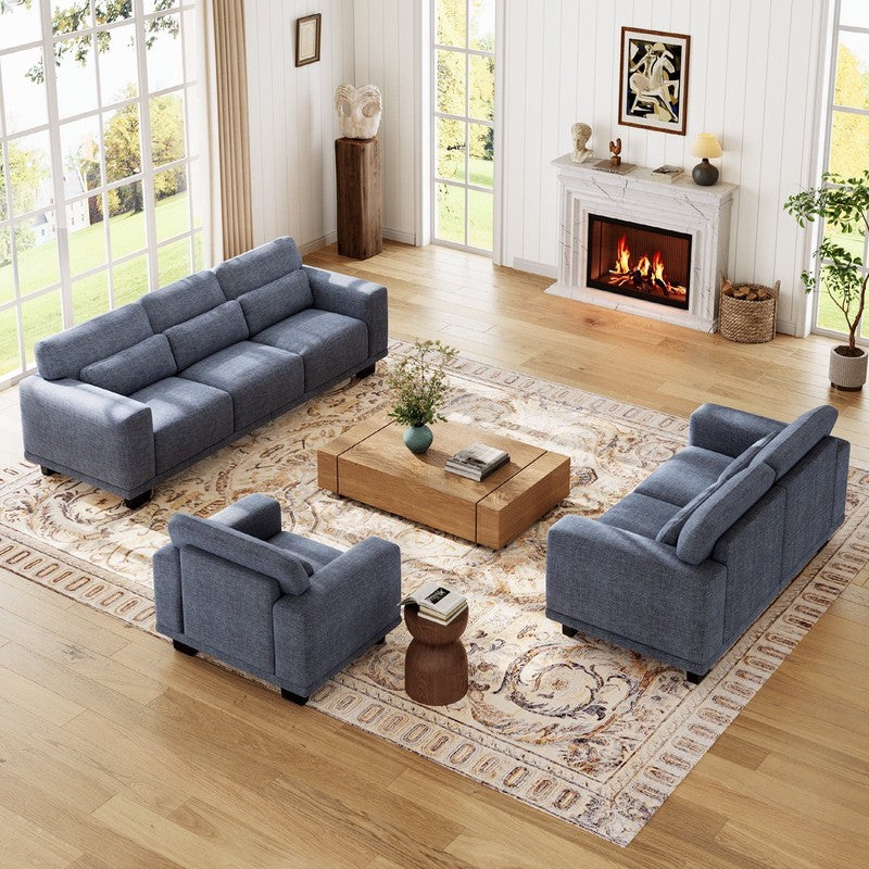 40" Oversized Accent Chair, Linen Upholstered Armchair with Washable Covers & Pi8