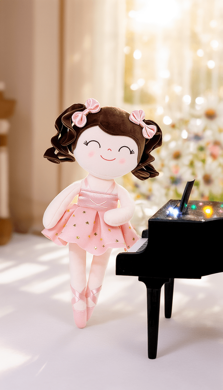 13" Plush Ballerina Doll for Baby Girls – Soft Toy with Gift Box, Pink8