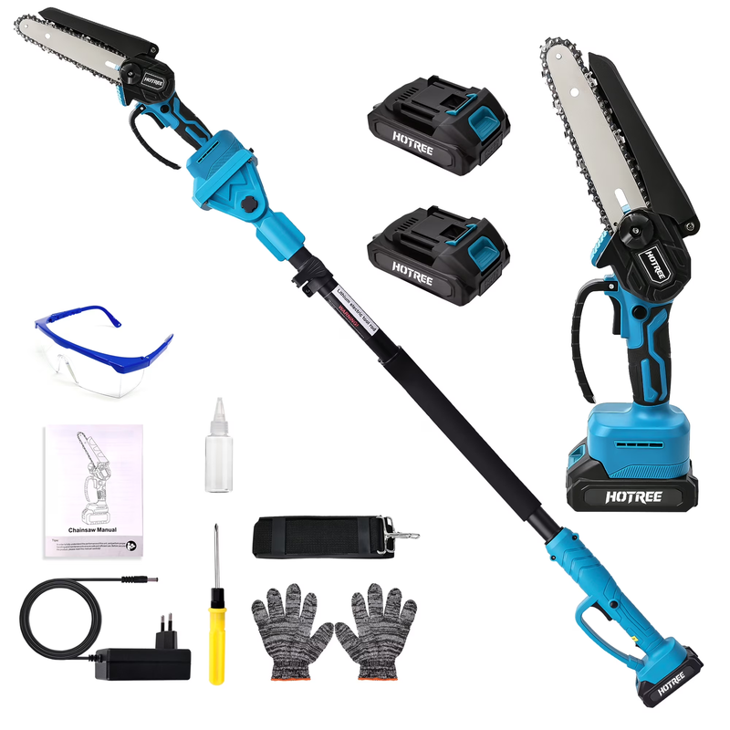 2 in 1 Cordless Pole Saw, 6-Inch Pole Chainsaw Mini Handheld Chainsaw, 15 Ft Ext7