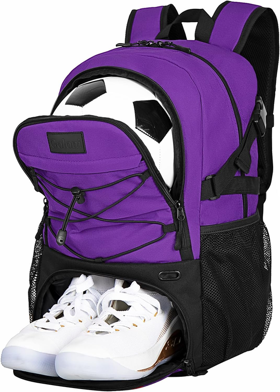 Soccer Basketball Backpack w/ Ball & Shoe Compartment Sports Travel Bag7